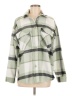 Justify 100% Polyester Plaid Green Long Sleeve Blouse Size M - photo 1