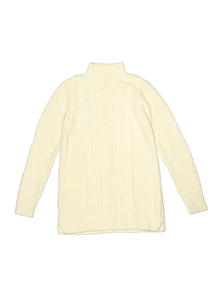 Pre-owned Max Studio Kids' Turtleneck Sweater In White