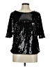 WD.NY 100% Polyester Black 3/4 Sleeve Top Size M - photo 1