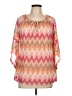Tacera Orange 3/4 Sleeve Blouse Size L - photo 1