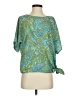 MICHAEL Michael Kors 100% Polyester Green Short Sleeve Blouse Size S - photo 1
