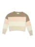 Pink Rose 100% Polyester Color Block Tan Pullover Sweater Size 14 - photo 1
