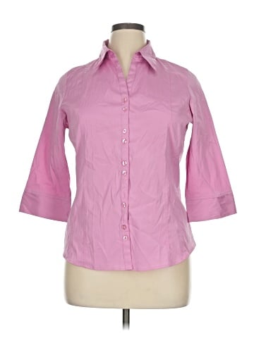 Cotton Express 3/4 Sleeve Button-Down Shirt (view 1)