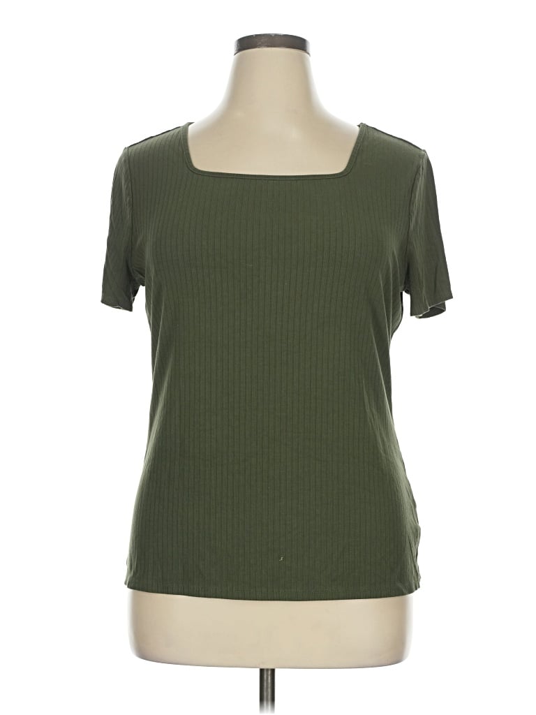 Pre-owned Time And Tru Short Sleeve T-shirt In Green