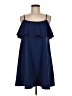 ASOS 100% Polyester Solid Blue Cocktail Dress Size 6 - photo 1