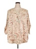 Torrid 100% Polyester Paisley Tan 3/4 Sleeve Blouse Size 3X Plus (3) - photo 1