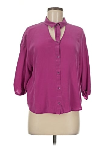 Maeve 3/4 Sleeve Silk Top (view 1)