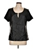 Noir 100% Polyurethane Black Short Sleeve Blouse Size L - photo 1
