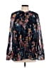 Elie Tahari 100% Polyester Black Teal Long Sleeve Blouse Size L - photo 1
