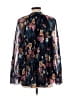 Elie Tahari 100% Polyester Black Teal Long Sleeve Blouse Size L - photo 2