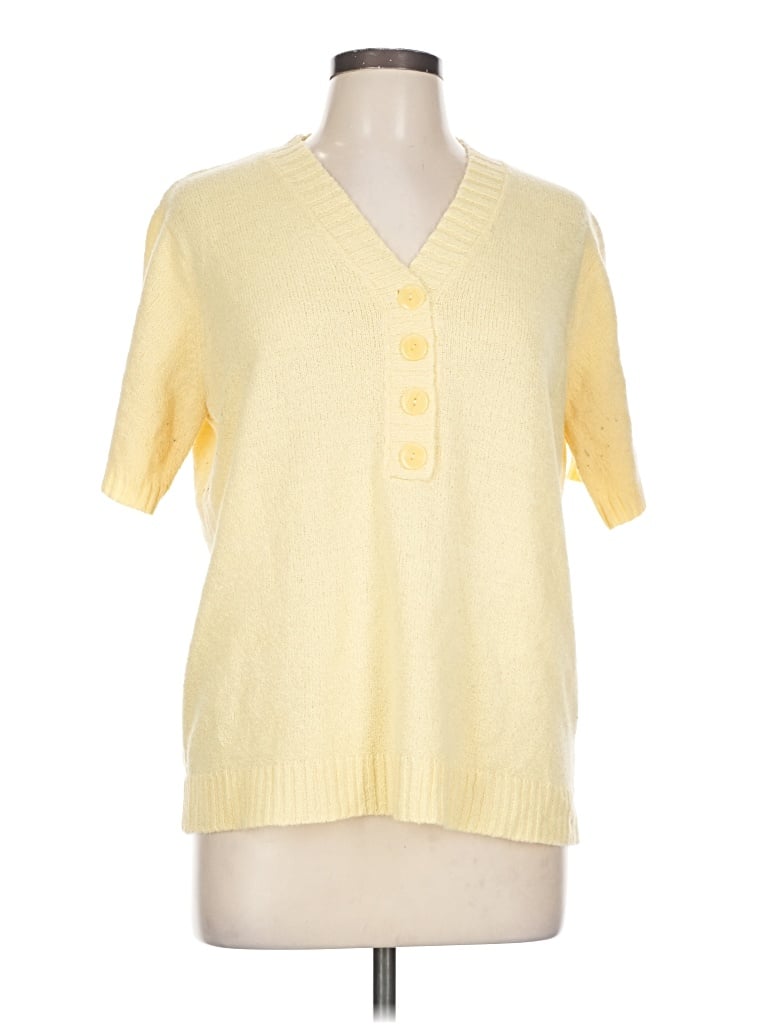 Pre-owned White Stag Cardigan Sweater In Yellow