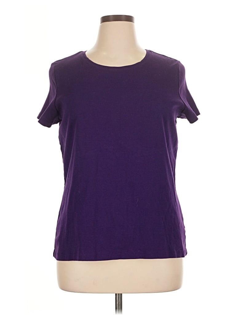 Pre-owned St. John's Bay Short Sleeve T-shirt In Purple