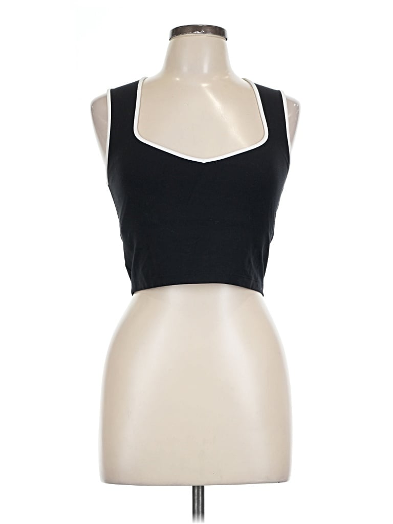 Pre-owned Ypb Tank Top Black Halter Neckline Tops
