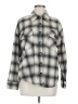 E&M Collection 100% Cotton Plaid Gray Long Sleeve Button-Down Shirt Size M - photo 1