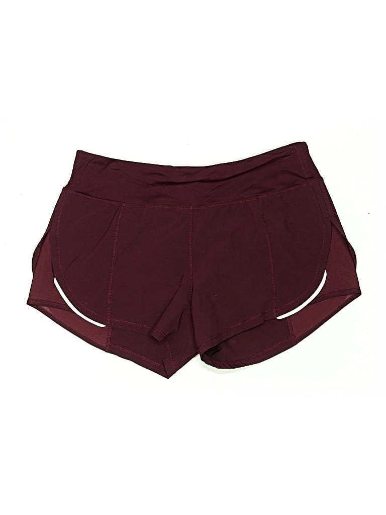 Pre-owned Zyia Active Athletic Shorts In Burgundy