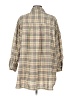 Boohoo Plaid Ivory 3/4 Sleeve Button-Down Shirt Size 10 - photo 2