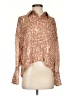 Parker Animal Print Brown Long Sleeve Blouse Size S - photo 1