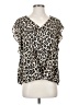 Vince Camuto 100% Polyester Animal Print Brown Short Sleeve Blouse Size S - photo 1
