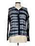 Go Couture Stripes Blue Long Sleeve Blouse Size L - photo 1
