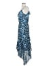 Parker 100% Polyester Print Blue Cocktail Dress Size XS - photo 5