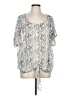 Pleione Silver Short Sleeve Blouse Size L - photo 1