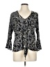 Veronica M. Animal Print Gray 3/4 Sleeve Blouse Size L - photo 1