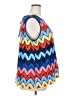 Rafaella 100% Polyester Stripes Chevron-herringbone Multi Color Blue Casual Dress Size 3X - photo 4