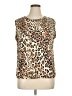 DressBarn 100% Polyester Animal Print Tan Short Sleeve Top Size 14 - 16 - photo 1