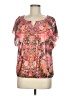 One World 100% Polyester Pink Short Sleeve Blouse Size M - photo 1