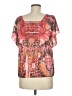 One World 100% Polyester Pink Short Sleeve Blouse Size M - photo 2