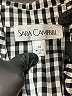 Sara Campbell 100% Silk Checkered-gingham Silver Gray 3/4 Sleeve Silk Top Size XS - photo 6