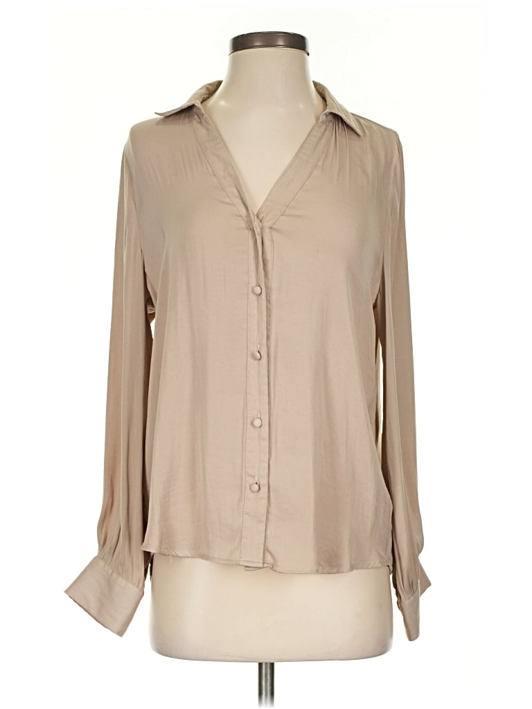 Pre-owned Naked Zebra Long Sleeve Blouse In Brown