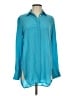 Golden Goose 100% Silk Teal Blue Button-Down Shirt Size S - photo 1