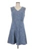 Ann Taylor Tweed Blue Casual Dress Size 8 - photo 1