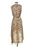 Blu Pepper 100% Polyester Floral Tan Cocktail Dress Size M - photo 2