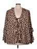 Torrid Animal Print Brown 3/4 Sleeve Blouse Size 3X Plus (3) - photo 1