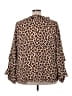 Torrid Animal Print Brown 3/4 Sleeve Blouse Size 3X Plus (3) - photo 2