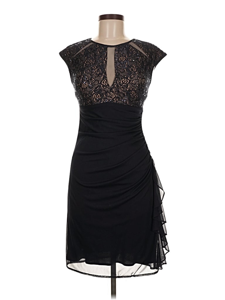 Pre-owned Betsy & Adam Cocktail Dress In Black