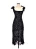 Shein 100% Polyester Polka Dots Black Cocktail Dress Size 2 - photo 2