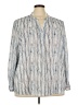 dalia 100% Polyester Blue Long Sleeve Blouse Size 3X - photo 1