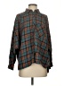 Kye Mi 100% Cotton Plaid Teal Long Sleeve Button-Down Shirt Size S - photo 1