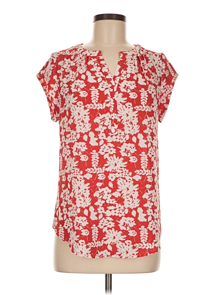 Pre-owned Fun2fun Short Sleeve Blouse In Red