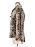 Alexander Jordan 100% Rayon Animal Print Silver Brown Long Sleeve Blouse Size L - photo 5