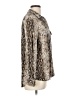 Alexander Jordan 100% Rayon Animal Print Silver Brown Long Sleeve Blouse Size L - photo 4