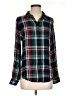 Buttons Plaid Green Long Sleeve Blouse Size S - photo 1