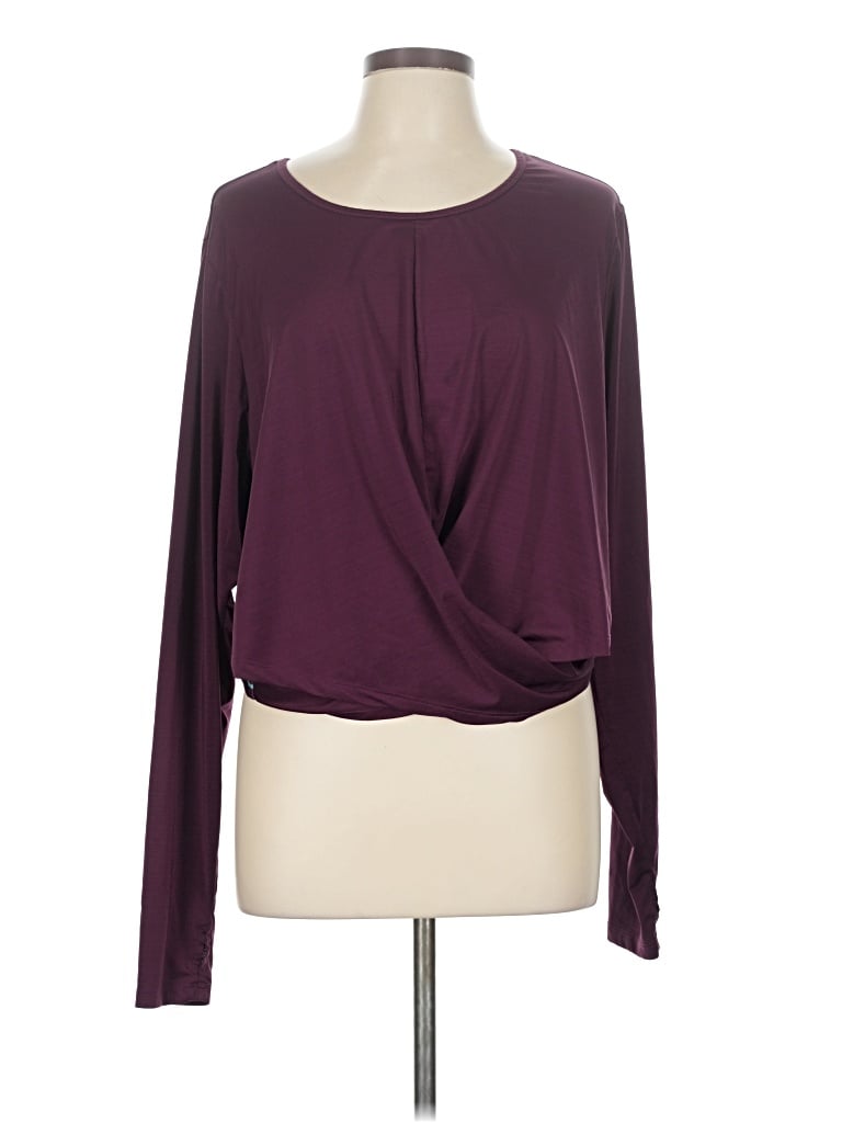 Pre-owned Fabletics Long Sleeve T-shirt In Purple
