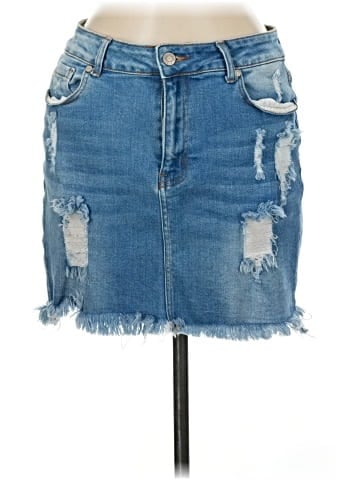 Bamboo Denim Skirt (view 1)