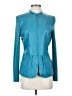 St. John 100% Leather Teal Leather Jacket Size 4 - photo 1