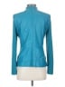 St. John 100% Leather Teal Leather Jacket Size 4 - photo 2