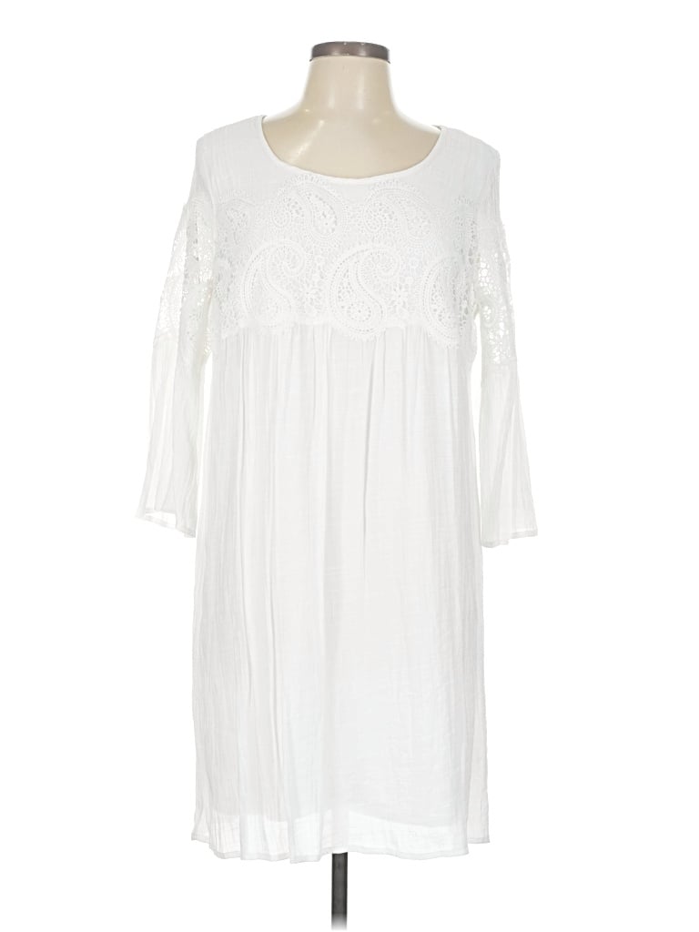 Pre-owned Indigo Rose Casual Dress In White
